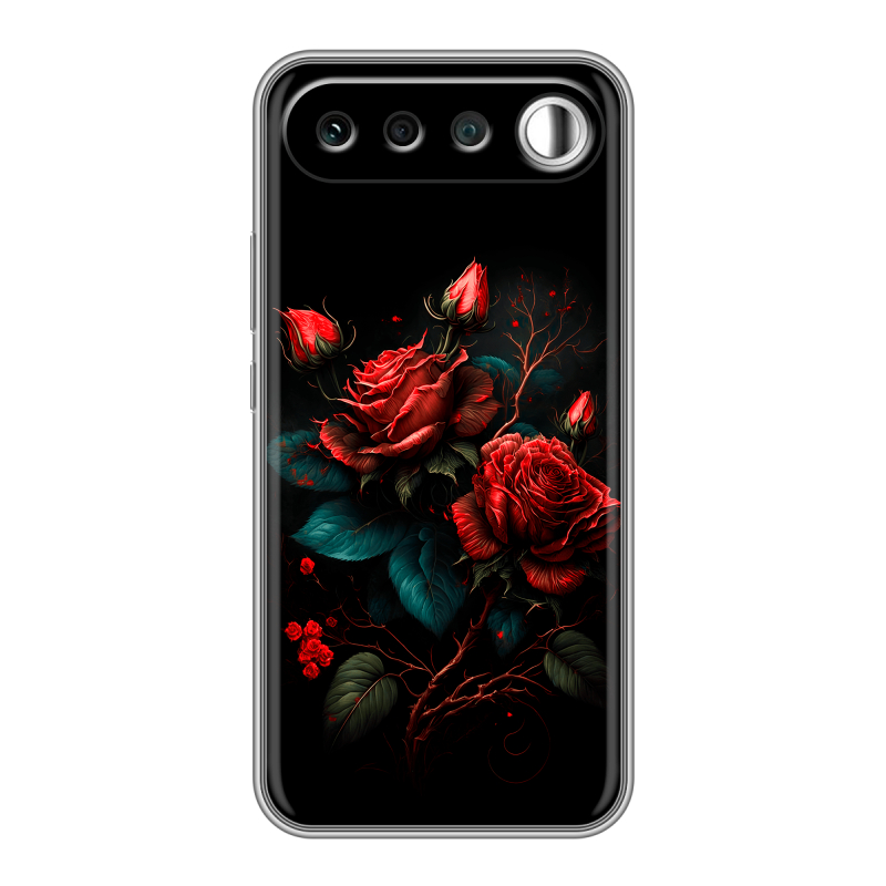 Силиконовый чехол на Realme 16 с принтом Розы красные Силиконовый чехол на Realme 16 с принтом Розы красные