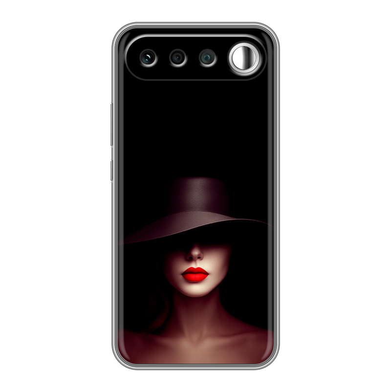 Силиконовый чехол на Realme 16 с принтом Девушка в шляпе Силиконовый чехол на Realme 16 с принтом Девушка в шляпе