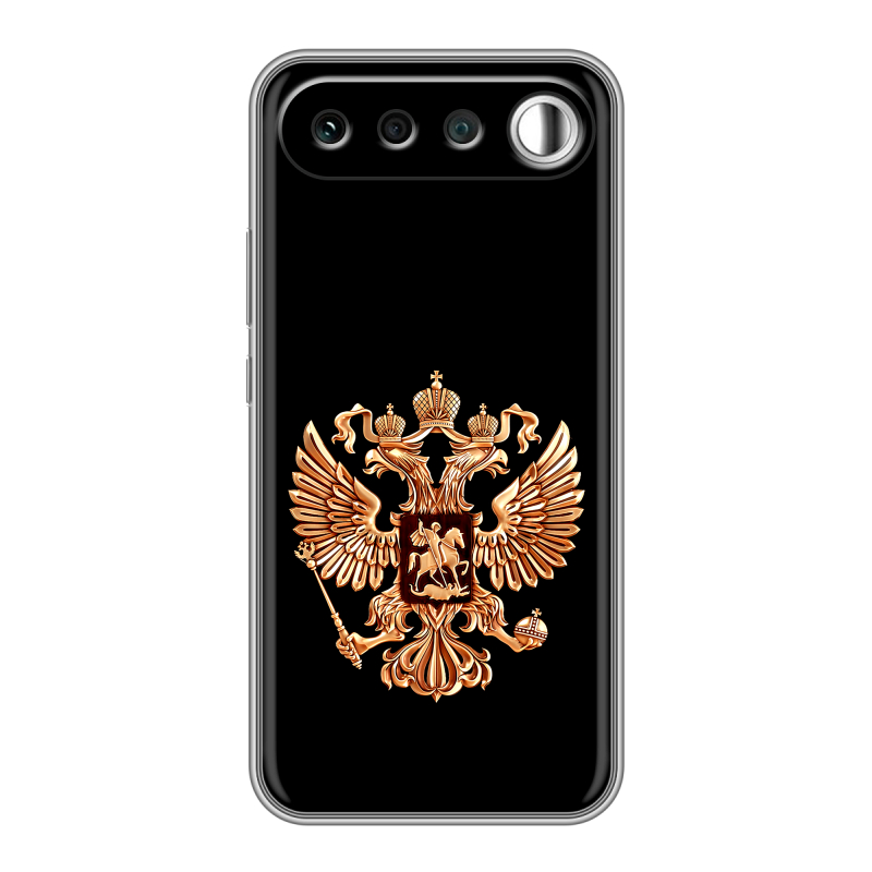 Силиконовый чехол на Realme 16 с принтом Герб России золотой Силиконовый чехол на Realme 16 с принтом Герб России золотой