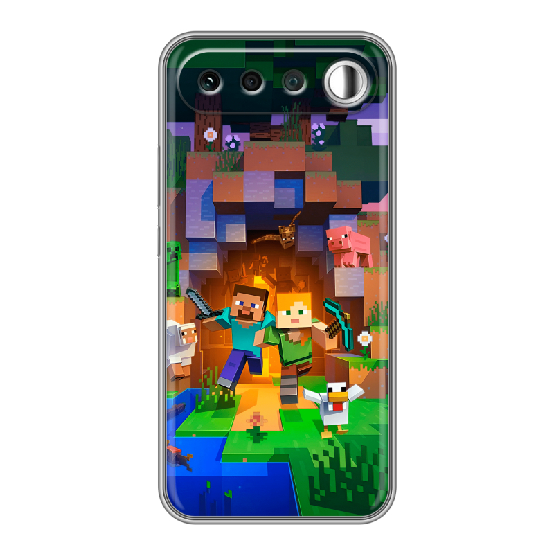 Силиконовый чехол на Realme 16 с принтом Майнкрафт Minecraft Силиконовый чехол на Realme 16 с принтом Майнкрафт Minecraft