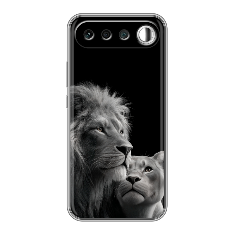 Силиконовый чехол на Realme 16 с принтом Лев кошки Силиконовый чехол на Realme 16 с принтом Лев кошки