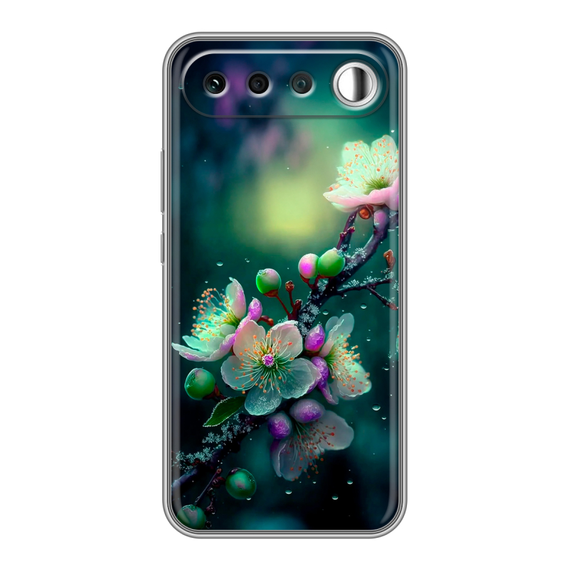 Силиконовый чехол на Realme 16 с принтом Цветы и мрамор Силиконовый чехол на Realme 16 с принтом Цветы и мрамор