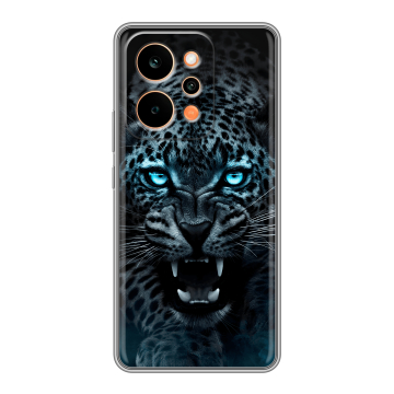 Силиконовый чехол на Realme P4 Power с принтом Темный леопард Силиконовый чехол на Realme P4 Power с принтом Темный леопард