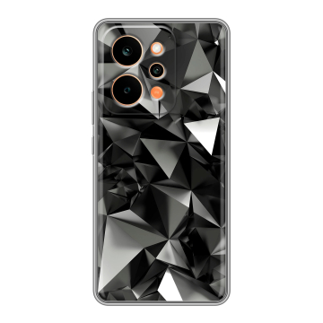 Силиконовый чехол на Realme P4 Power с принтом Черные кристаллы Силиконовый чехол на Realme P4 Power с принтом Черные кристаллы