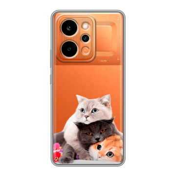 Силиконовый чехол на Realme P4 Power с принтом Кошки Силиконовый чехол на Realme P4 Power с принтом Кошки