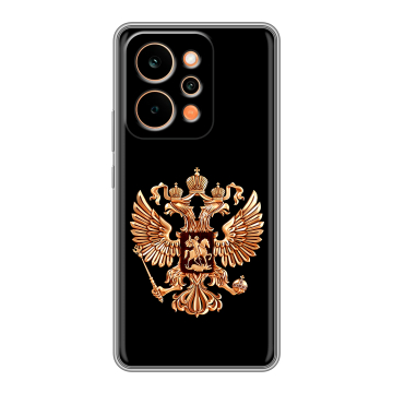 Силиконовый чехол на Realme P4 Power с принтом Герб России золотой