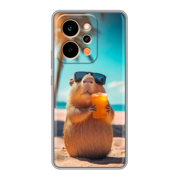 Силиконовый чехол на Realme P4 Power с принтом Капибара Силиконовый чехол на Realme P4 Power с принтом Капибара