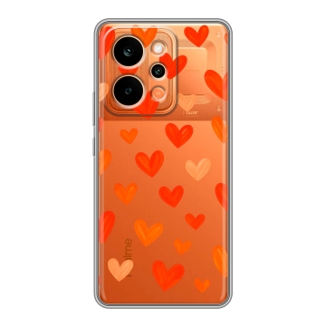 Силиконовый чехол на Realme P4 Power с принтом Сердечки