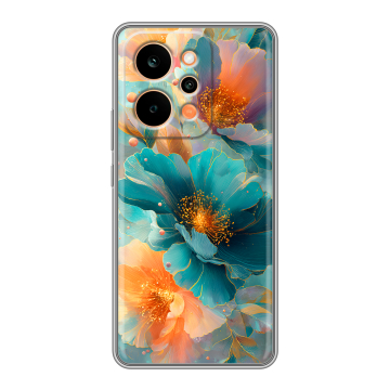 Силиконовый чехол на Realme P4 Power с принтом Цветы