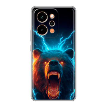 Силиконовый чехол на Realme P4 Power с принтом Медведь