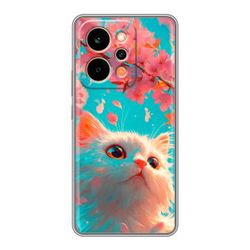 Силиконовый чехол на Realme P4 Power с принтом Красивый кот