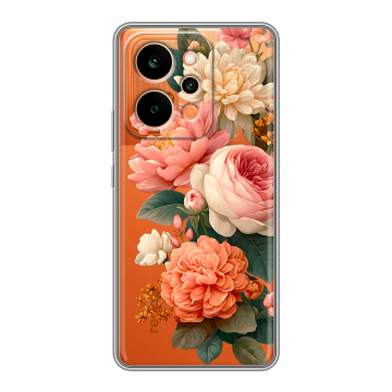 Силиконовый чехол на Realme P4 Power с принтом цветы