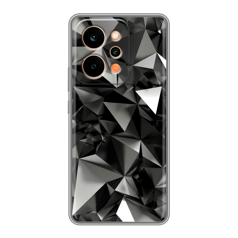 Силиконовый чехол на Realme P4 Power с принтом Черные кристаллы Силиконовый чехол на Realme P4 Power с принтом Черные кристаллы