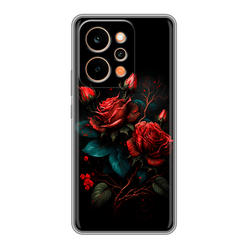 Силиконовый чехол на Realme P4 Power с принтом Розы красные Силиконовый чехол на Realme P4 Power с принтом Розы красные