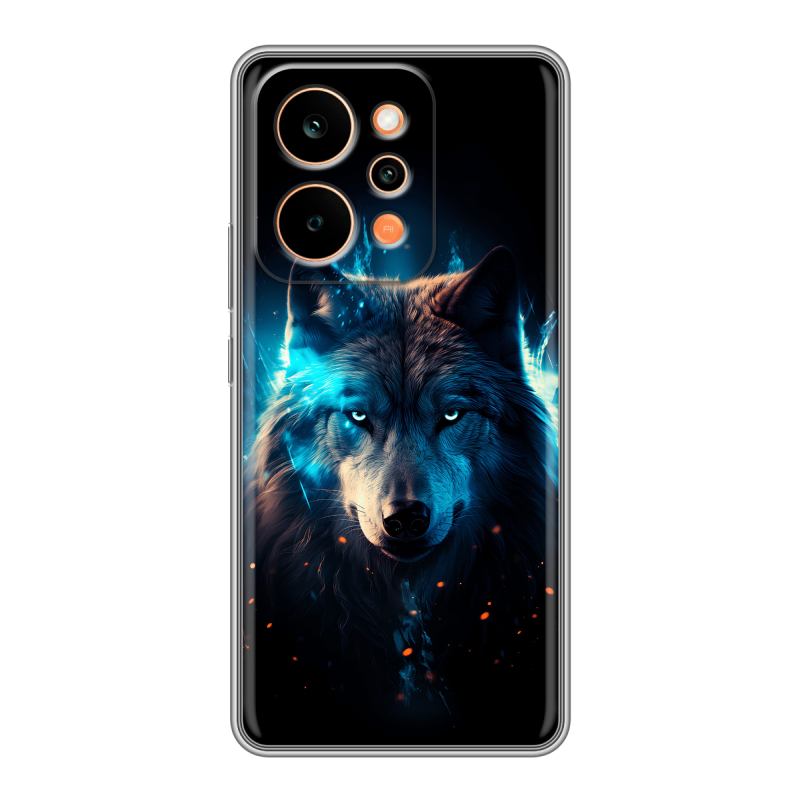 Силиконовый чехол на Realme P4 Power с принтом Волк ночной Силиконовый чехол на Realme P4 Power с принтом Волк ночной
