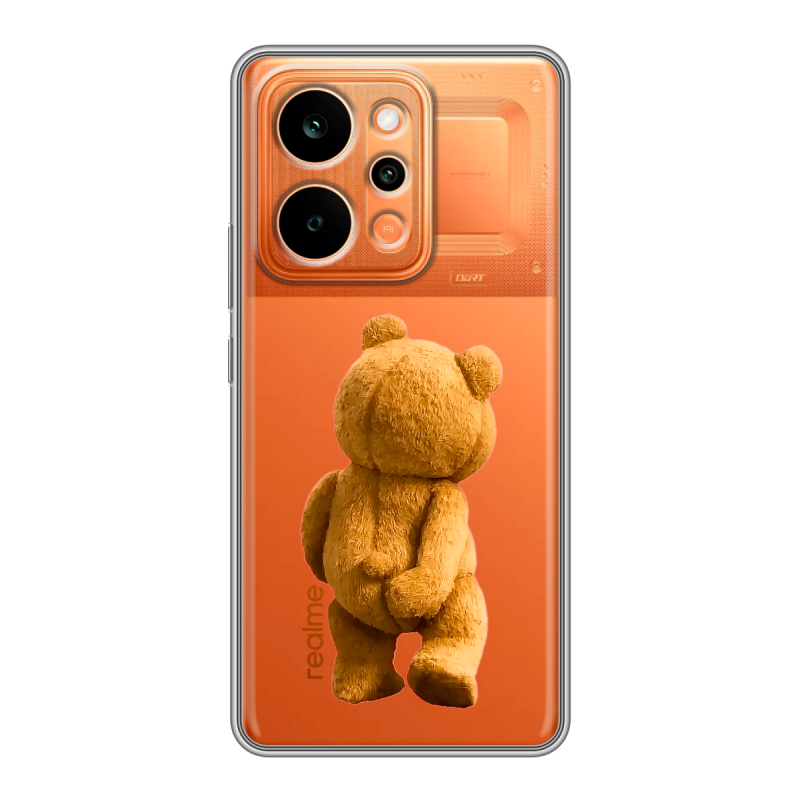 Силиконовый чехол на Realme P4 Power с принтом Медведь Силиконовый чехол на Realme P4 Power с принтом Медведь