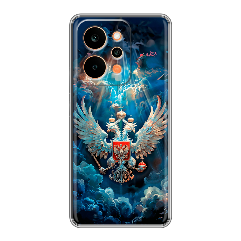 Силиконовый чехол на Realme P4 Power с принтом Герб флаг России Силиконовый чехол на Realme P4 Power с принтом Герб флаг России