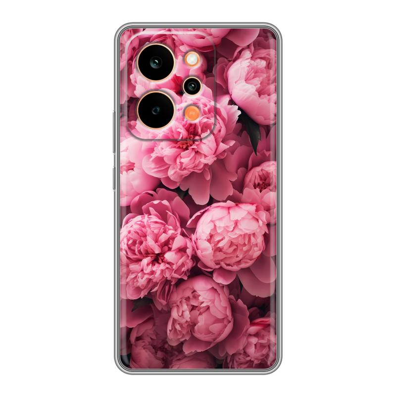 Силиконовый чехол на Realme P4 Power с принтом цветы пионы Силиконовый чехол на Realme P4 Power с принтом цветы пионы