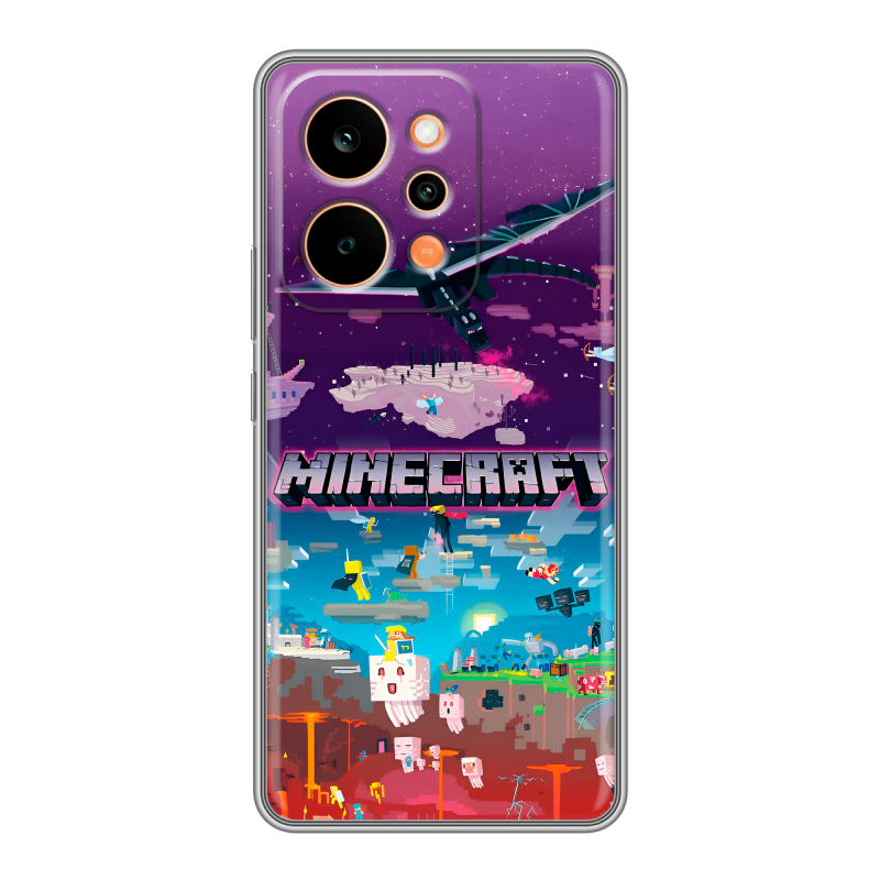 Силиконовый чехол на Realme P4 Power с принтом Майнкрафт Minecraft Силиконовый чехол на Realme P4 Power с принтом Майнкрафт Minecraft