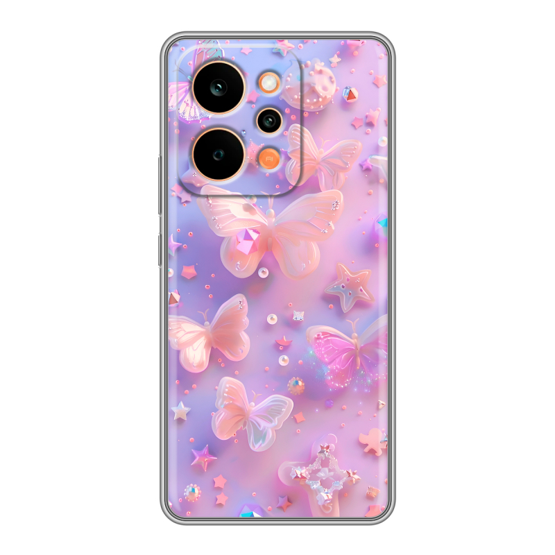 Силиконовый чехол на Realme P4 Power с принтом Бабочки Силиконовый чехол на Realme P4 Power с принтом Бабочки