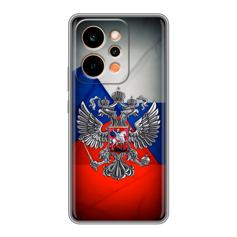 Силиконовый чехол на Realme P4 Power с принтом Флаг России Силиконовый чехол на Realme P4 Power с принтом Флаг России