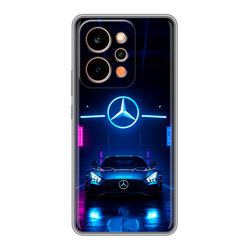 Силиконовый чехол на Realme P4 Power с принтом Mercedes Мерседес Силиконовый чехол на Realme P4 Power с принтом Mercedes Мерседес