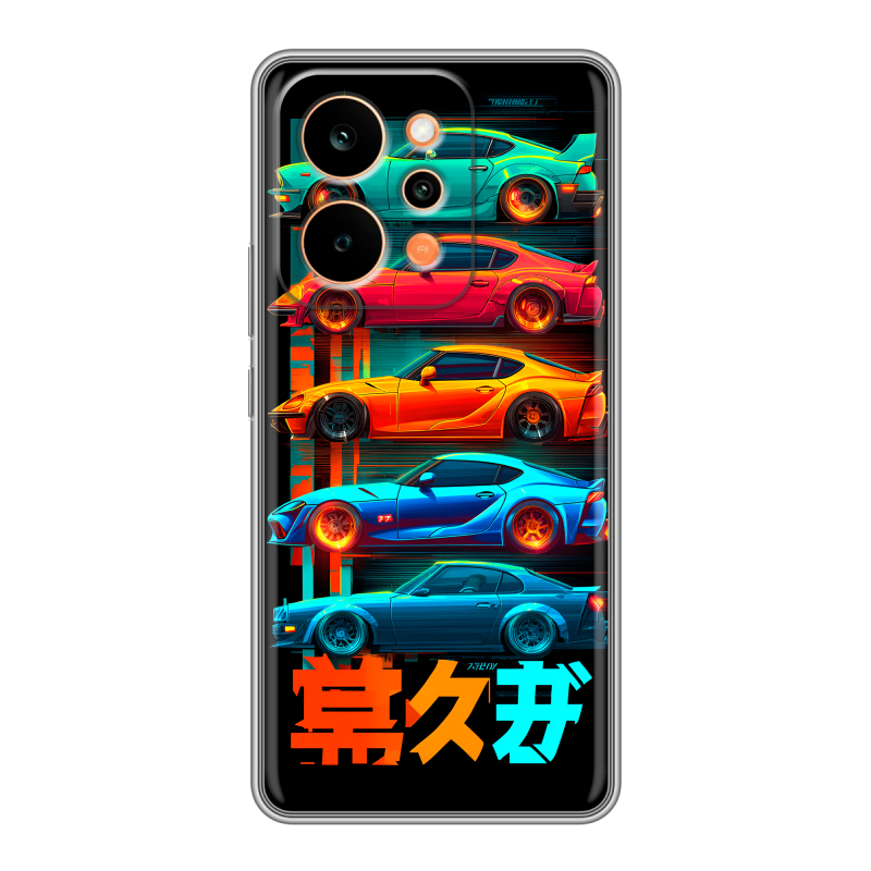 Силиконовый чехол на Realme P4 Power с принтом машины тачки Силиконовый чехол на Realme P4 Power с принтом машины тачки