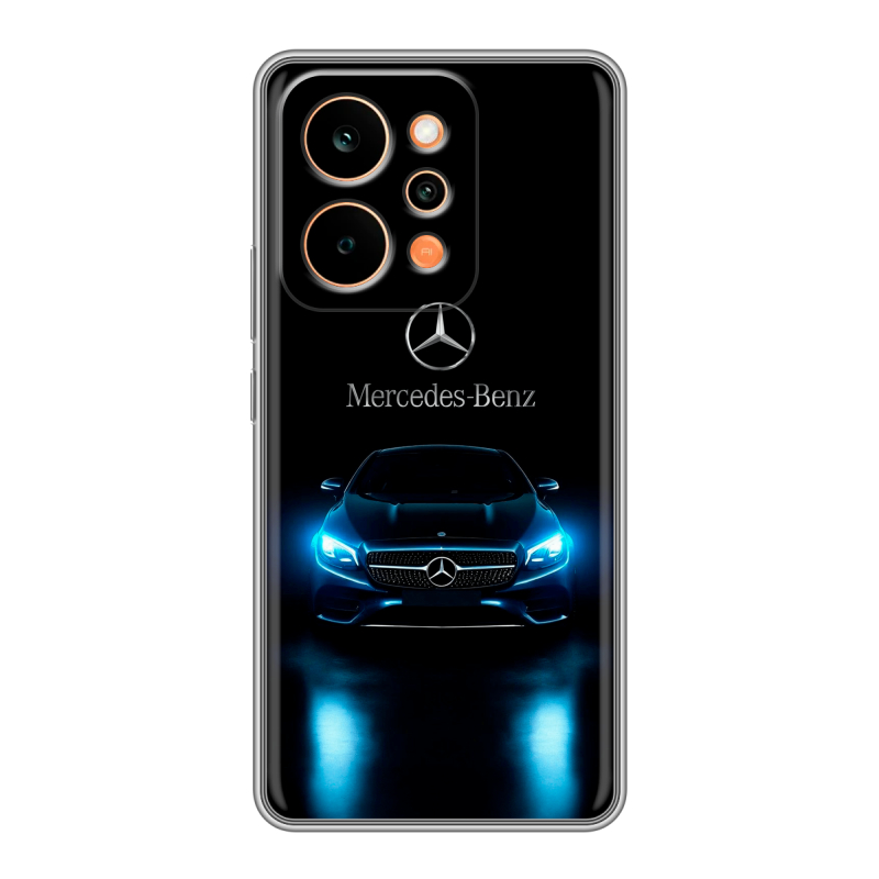Силиконовый чехол на Realme P4 Power с принтом Mercedes Мерседес Силиконовый чехол на Realme P4 Power с принтом Mercedes Мерседес