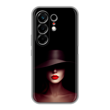 Силиконовый чехол на Tecno Camon 50 с принтом Девушка в шляпе