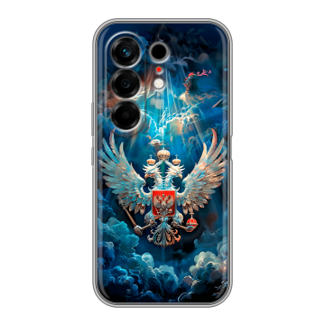 Силиконовый чехол на Tecno Camon 50 с принтом Герб флаг России Силиконовый чехол на Tecno Camon 50 с принтом Герб флаг России