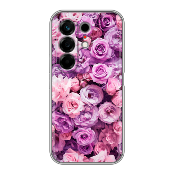 Силиконовый чехол на Tecno Camon 50 с принтом лавандовые розы