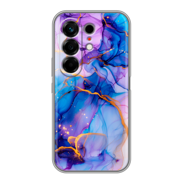 Силиконовый чехол на Tecno Camon 50 с принтом синий мрамор