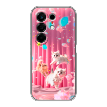 Силиконовый чехол на Tecno Camon 50 с принтом милые котики