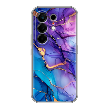 Силиконовый чехол на Tecno Camon 50 с принтом синий мрамор Силиконовый чехол на Tecno Camon 50 с принтом синий мрамор