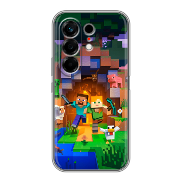 Силиконовый чехол на Tecno Camon 50 с принтом Майнкрафт Minecraft Силиконовый чехол на Tecno Camon 50 с принтом Майнкрафт Minecraft