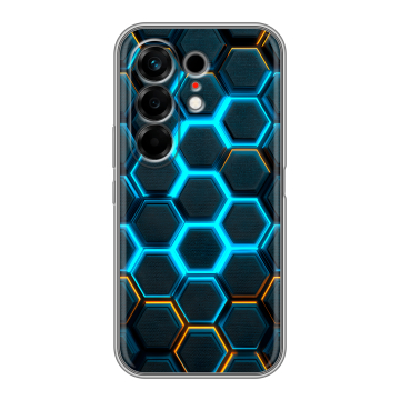 Силиконовый чехол на Tecno Camon 50 с принтом Неоновые соты