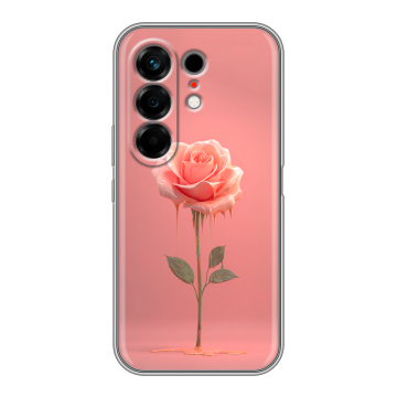 Силиконовый чехол на Tecno Camon 50 с принтом Розовая роза