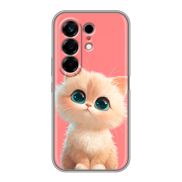 Силиконовый чехол на Tecno Camon 50 с принтом Розовый котенок