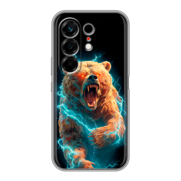 Силиконовый чехол на Tecno Camon 50 с принтом Медведь