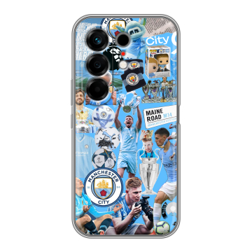 Силиконовый чехол на Tecno Camon 50 с принтом Man City Манчестер Сити