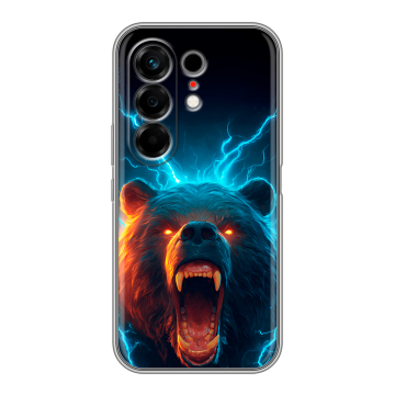 Силиконовый чехол на Tecno Camon 50 с принтом Медведь