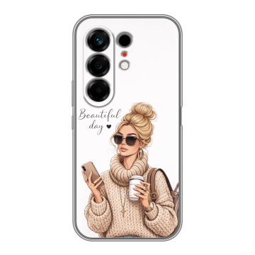 Силиконовый чехол на Tecno Camon 50 с принтом женский