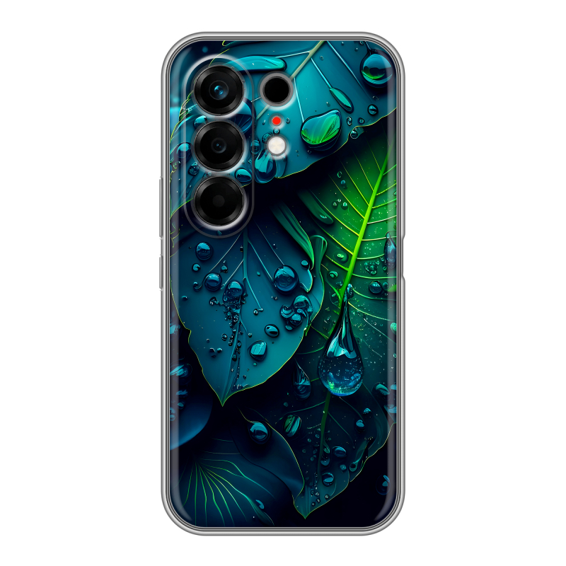 Силиконовый чехол на Tecno Camon 50 с принтом Листья Силиконовый чехол на Tecno Camon 50 с принтом Листья