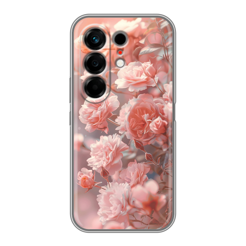 Силиконовый чехол на Tecno Camon 50 с принтом Розовые розы Силиконовый чехол на Tecno Camon 50 с принтом Розовые розы