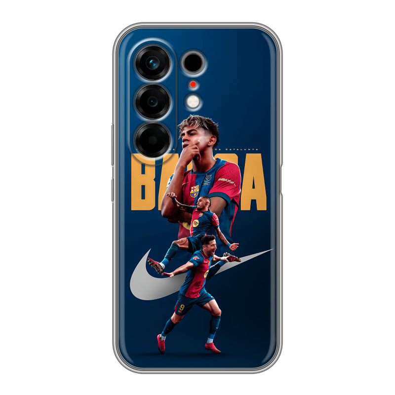 Силиконовый чехол на Tecno Camon 50 с принтом Барселона Barca Yamal Силиконовый чехол на Tecno Camon 50 с принтом Барселона Barca Yamal