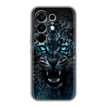 Силиконовый чехол на Tecno Camon 50 Ultra с принтом Темный леопард Силиконовый чехол на Tecno Camon 50 Ultra с принтом Темный леопард