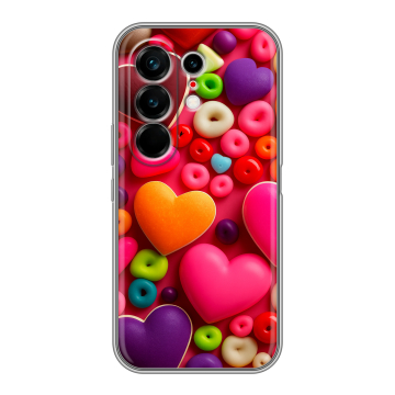 Силиконовый чехол на Tecno Camon 50 Ultra с принтом Сердечки Силиконовый чехол на Tecno Camon 50 Ultra с принтом Сердечки