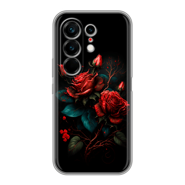 Силиконовый чехол на Tecno Camon 50 Ultra с принтом Розы красные