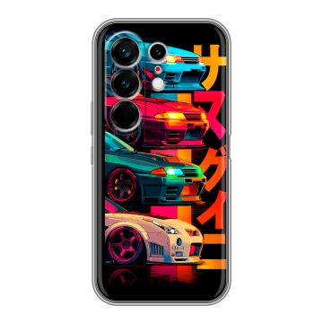 Силиконовый чехол на Tecno Camon 50 Ultra с принтом Гоночные машины