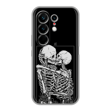 Силиконовый чехол на Tecno Camon 50 Ultra с принтом Поцелуй скелетов Силиконовый чехол на Tecno Camon 50 Ultra с принтом Поцелуй скелетов